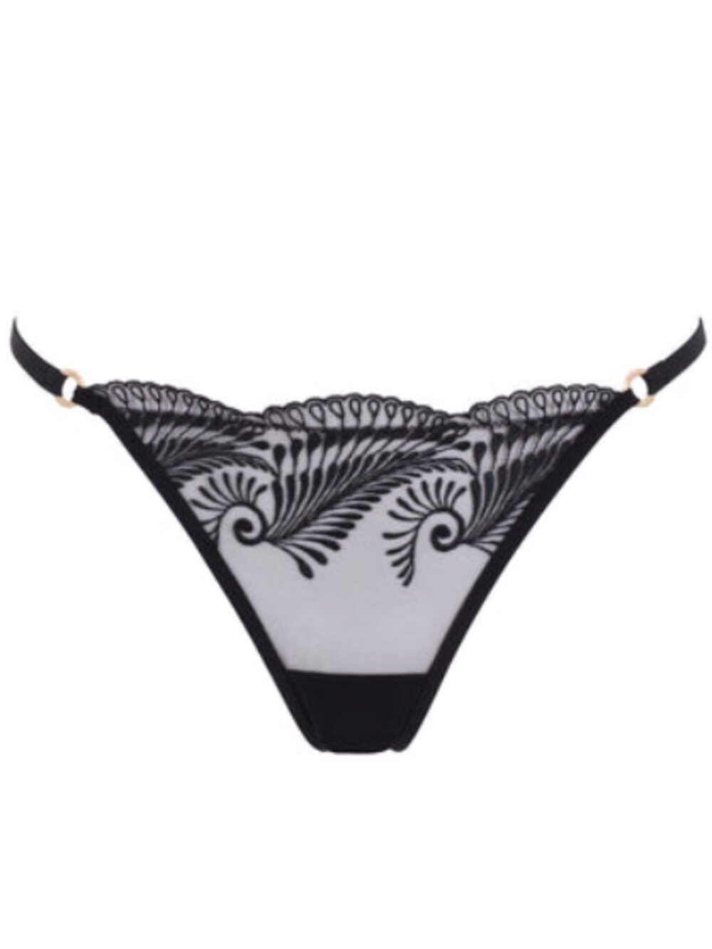 Bluebella Rafaela String Bikini XXL sz 14 Women Sheer mesh Panty Black underwear
